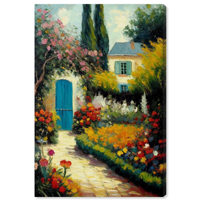 Wynwood Studio Canvas Floral and Botanical English Garden Green and Cabin & Lodge Wall Art Canvas Print - Green, Blue
