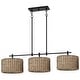 Black Farmhouse Kitchen Island Lighting Modern Linear Chandelier Industrial Dining Room Rectangular Light Fixtures For Living Room Foyer Bar Black 5 Light