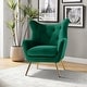 preview thumbnail 48 of 107, Eusebio Tufted Velvet Accent Chair with Wingback, Arms, and Metal Gold Legs for Living Room or Bedroom by HULALA HOME
