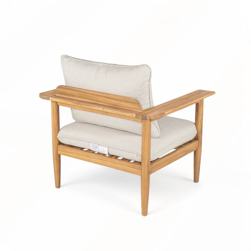 Outdoor Acacia Wood Lounge Chair Set of 2
