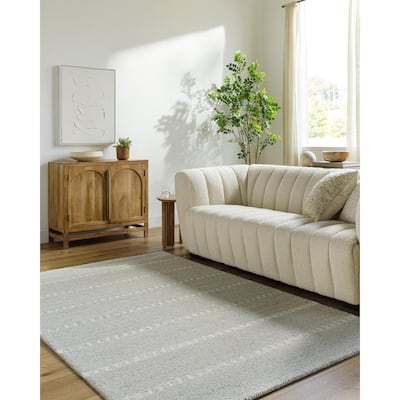 Yosef Casual Solid Color Wool Area Rug