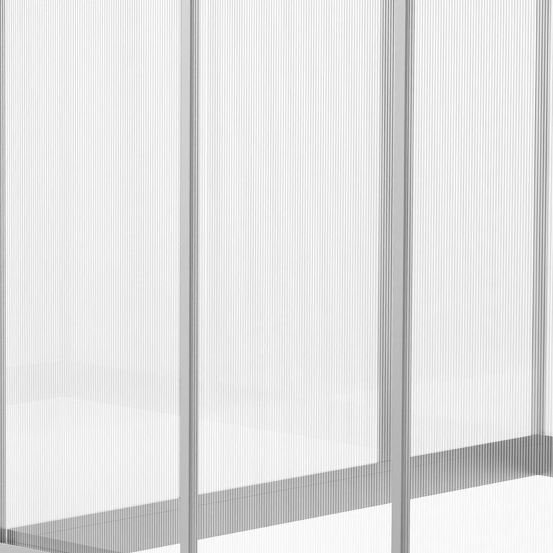 Outsunny 8' L x 6' W Polycarbonate Walk-In Greenhouse with Rooftop Vent & UV-Resistant Walls