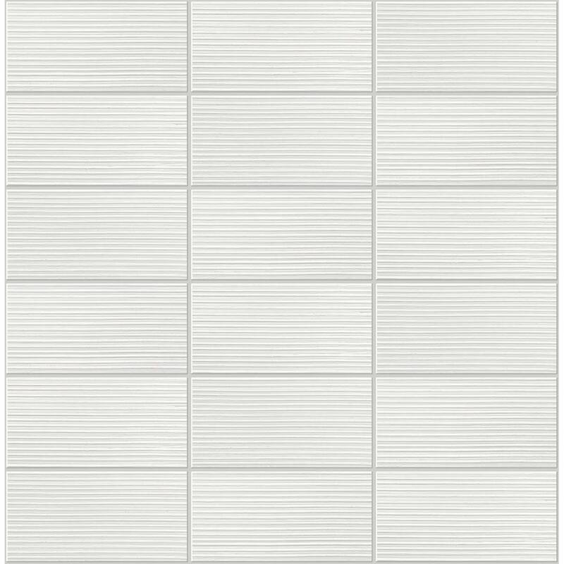 Luxe Haven Rib Tile Peel and Stick Wallpaper - 20.5 in. W x 18 ft. L - Morning Fog