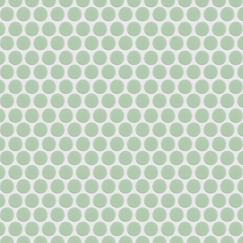 Merola Tile Metro Penny Matte Light Green 9-3/4" x 11-1/2" Porcelain Mosaic Floor and Wall Tile - Case (10 Tiles)