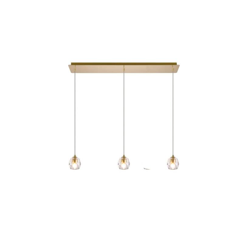 Elegant Lighting Eren 3 Light 28" Wide Crystal Linear Pendant