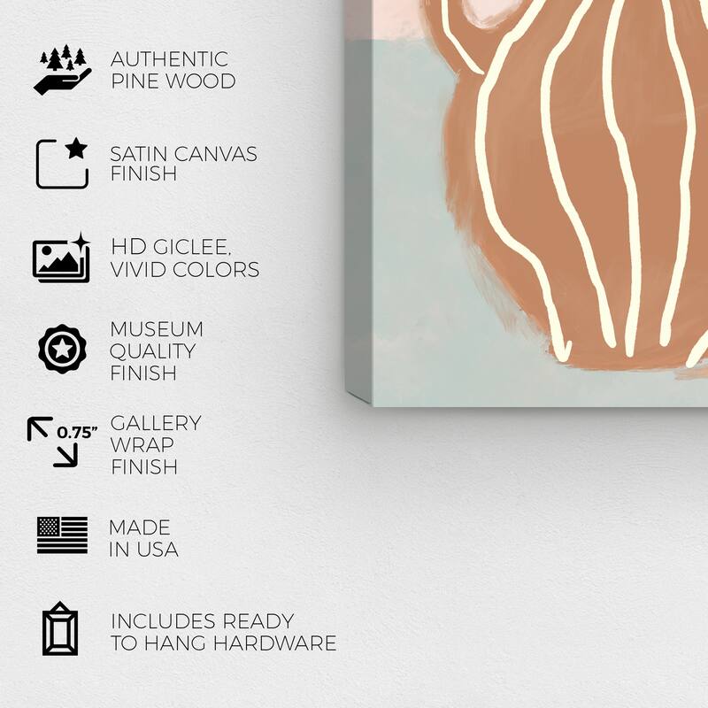 Wynwood Studio Canvas Abstract Lineal Closeup Leaves Black and Modern & Contemporary Wall Art Canvas Print