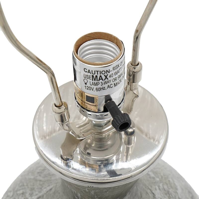 15x15x23 Inch Multicolor Glass Bottle Table Lamp with Mercury Finish and Drum Shade