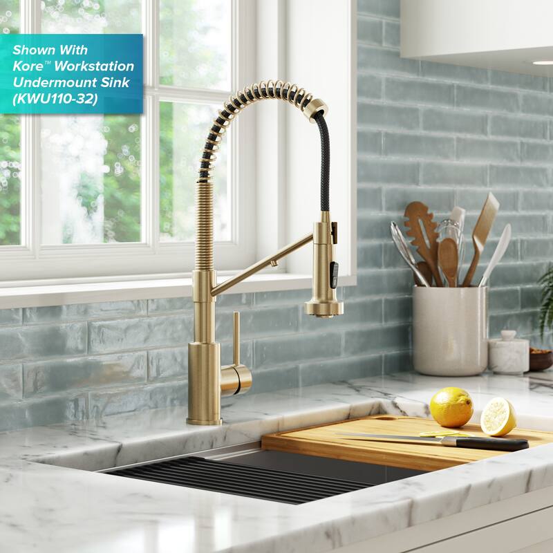 Kraus Bolden 2-Function 1-Handle Commercial Pulldown Kitchen Faucet