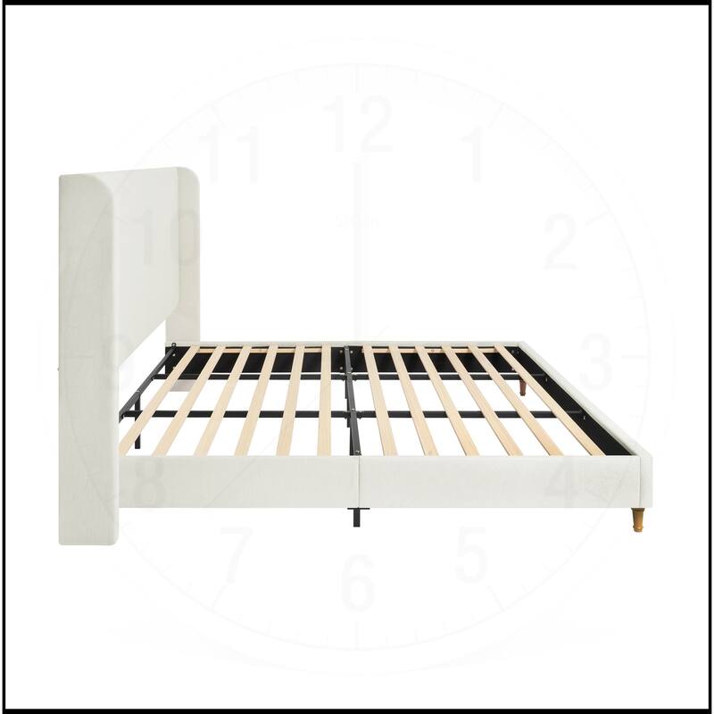 Premium Chenille Minimalist Designs Upholstered Platform Bed