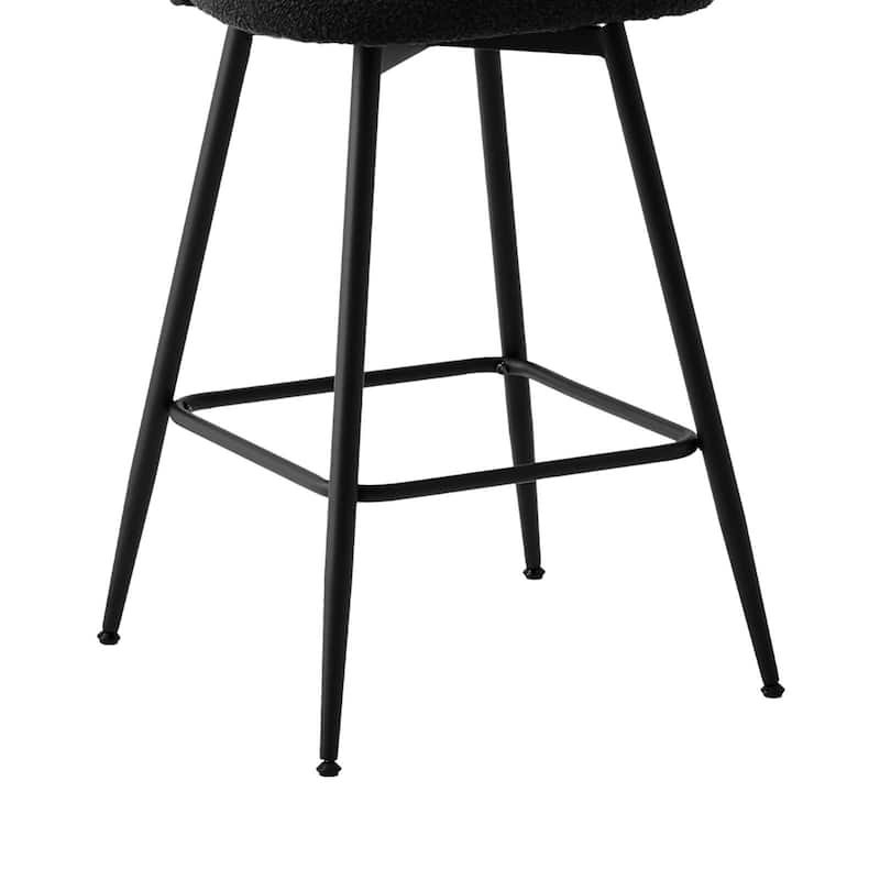 26-Inch Swivel Counter Height Bar Stools with Rattan Back - 36"H x 18.5"W x 19.7"D