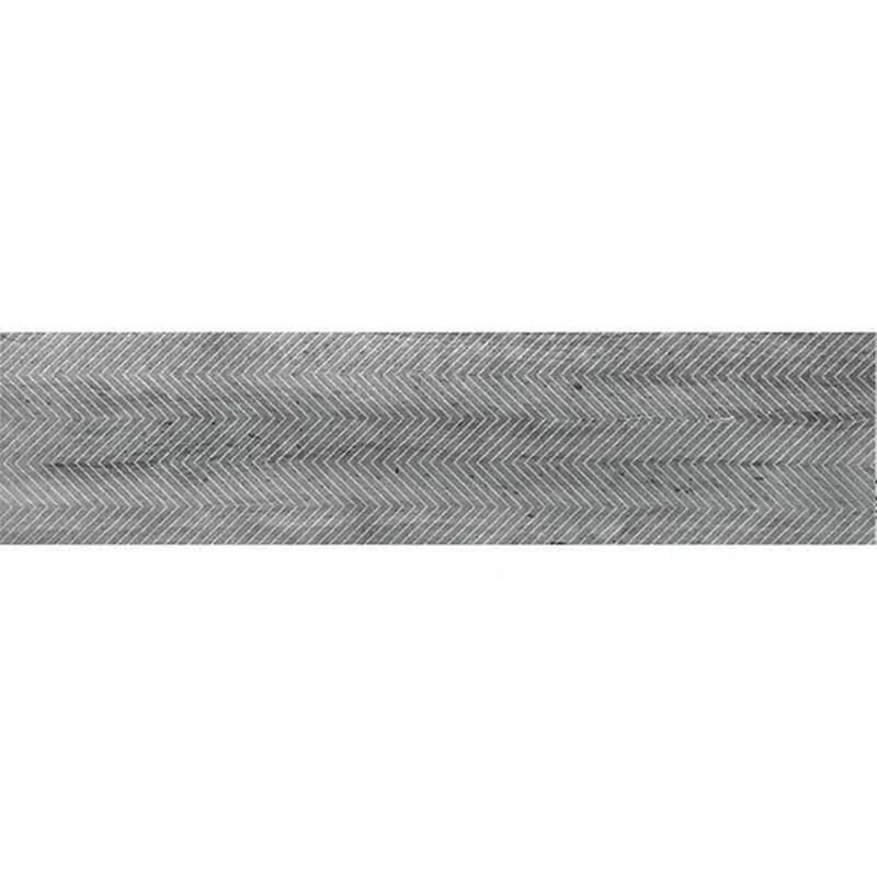 Artisana 3x12 in. Textured Etched Chevron Elongated Subway Wall and Floor Tile (5 sq ft/case, 20-Pack) - Gray