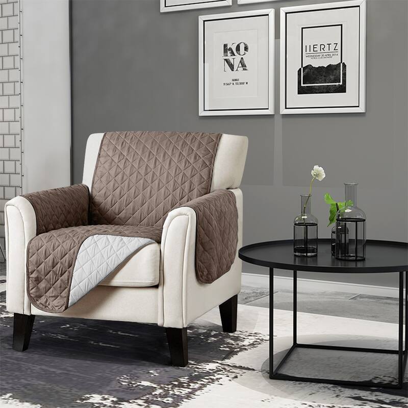 Quilted Microfiber Sofa Slipcover Furniture Protector Mat with Straps
