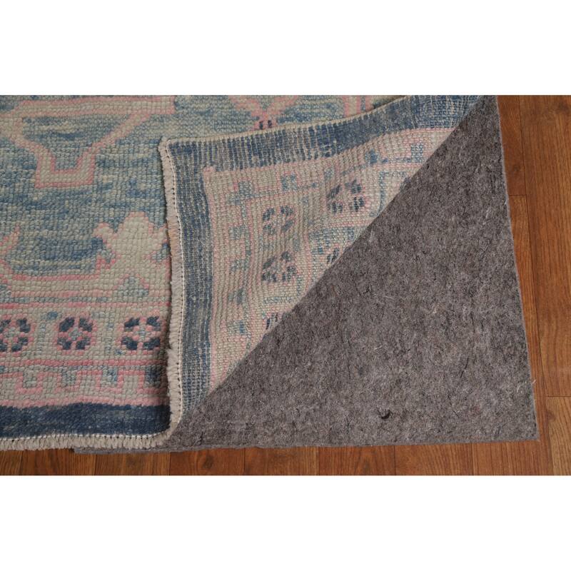 Hand Knotted Oriental 100% Wool Carpet Transitional All-Over Navy Blue & Blues Oushak Area Rug - 10' 10'' X 8' 0''
