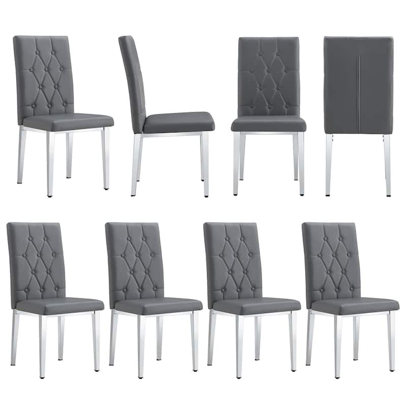 2 piece Dining Chairs - Set of 8 - Gray