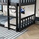preview thumbnail 14 of 14, Twin Size Triple Rubber Wood Bunk Bed with Ladders, Guardrails Detachable Bunk Bed, Twin over Twin over Twin
