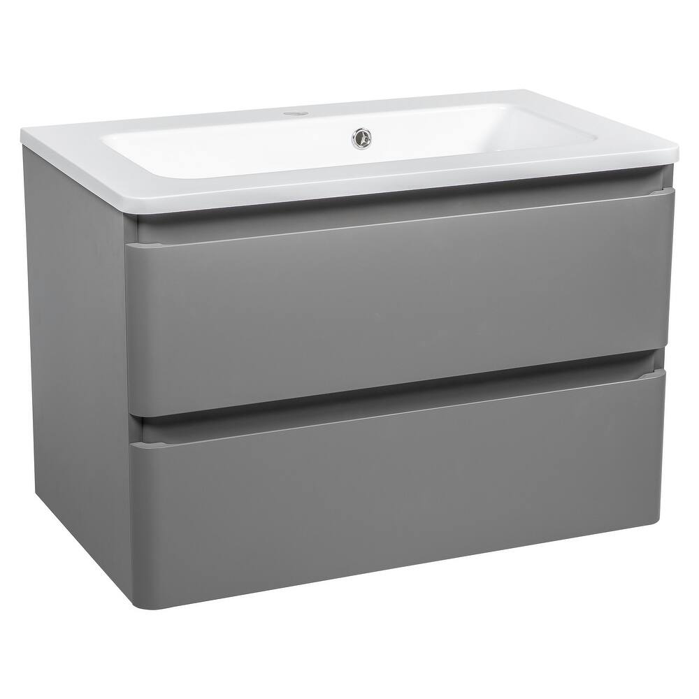 Modern Wall-Mounted Bathroom Vanity with Washbasin | Comfort Collection mirror Diamond 32" included