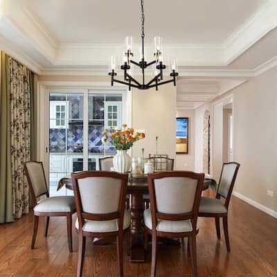 9 - Light Dimmable Tiered Chandelier - N/A