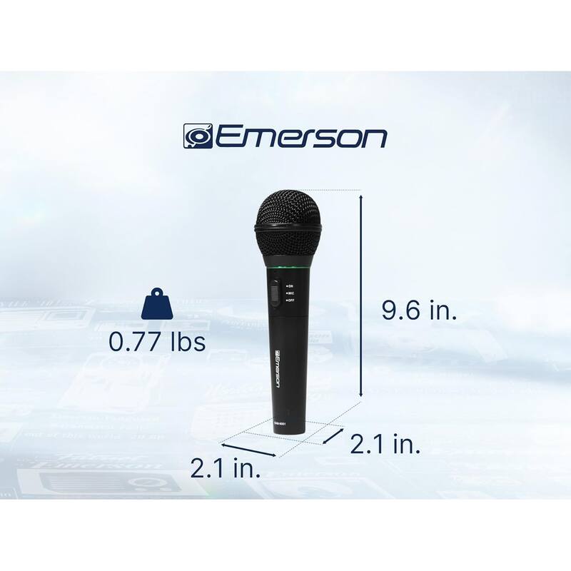 Emerson EAM-9001 Wireless Microphone System, Black