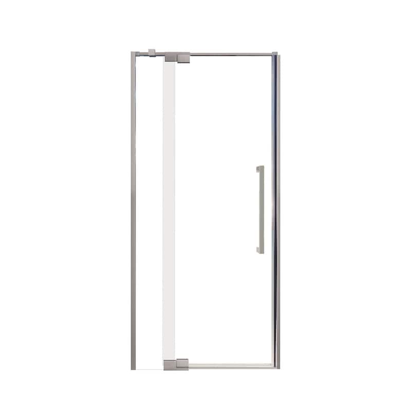 Irene 36 in. W x 76 in. H Pivot Semi-Frameless Shower Door with Clear Glass - 36-in W x 76-in H - 36-in W x 76-in H