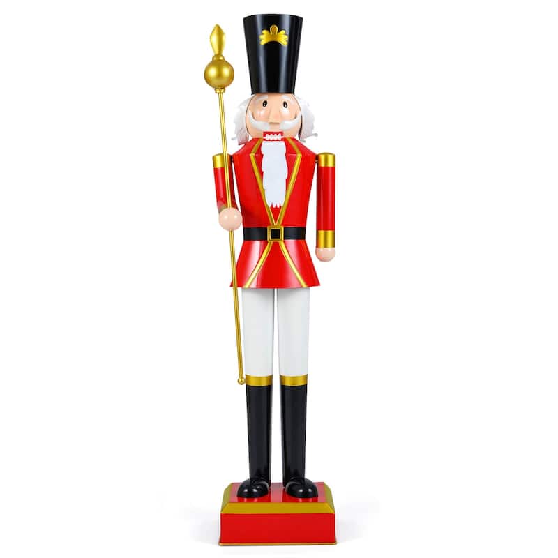 Costway 4’ Christmas Nutcracker with High Hat & Beautiful Scepter, - See Details