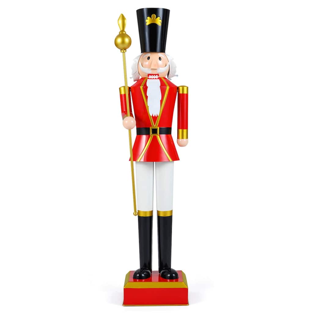 Costway 4’ Christmas Nutcracker with High Hat & Beautiful Scepter, - See Details