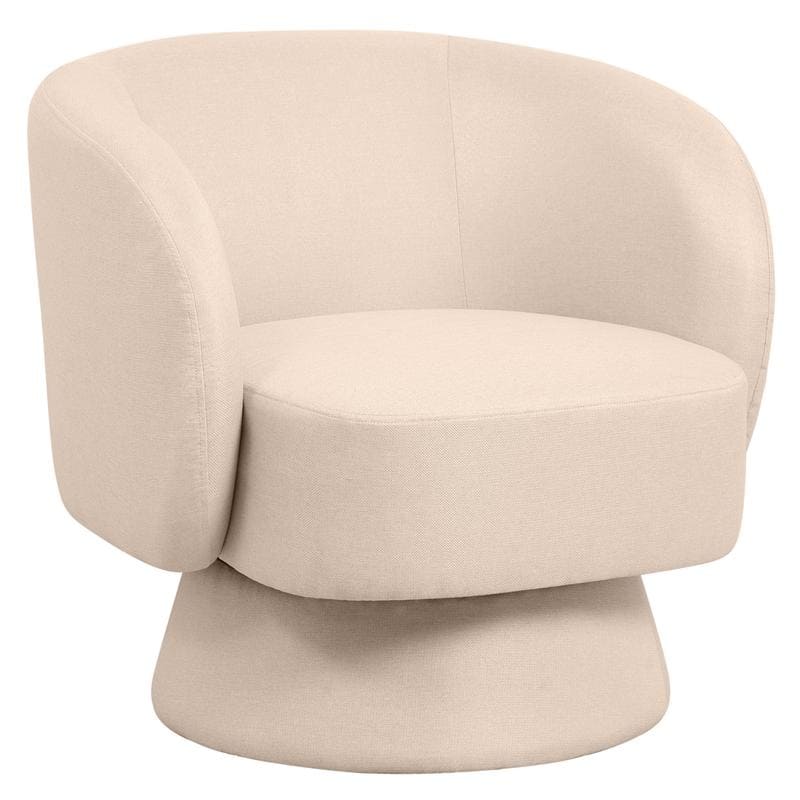 Raze 31" Swivel Accent Armchair Upholstered in Boucle/Velvet/Linen Fabric with Plush Cushioning and Solid Wood Support - Oatmeal Linen