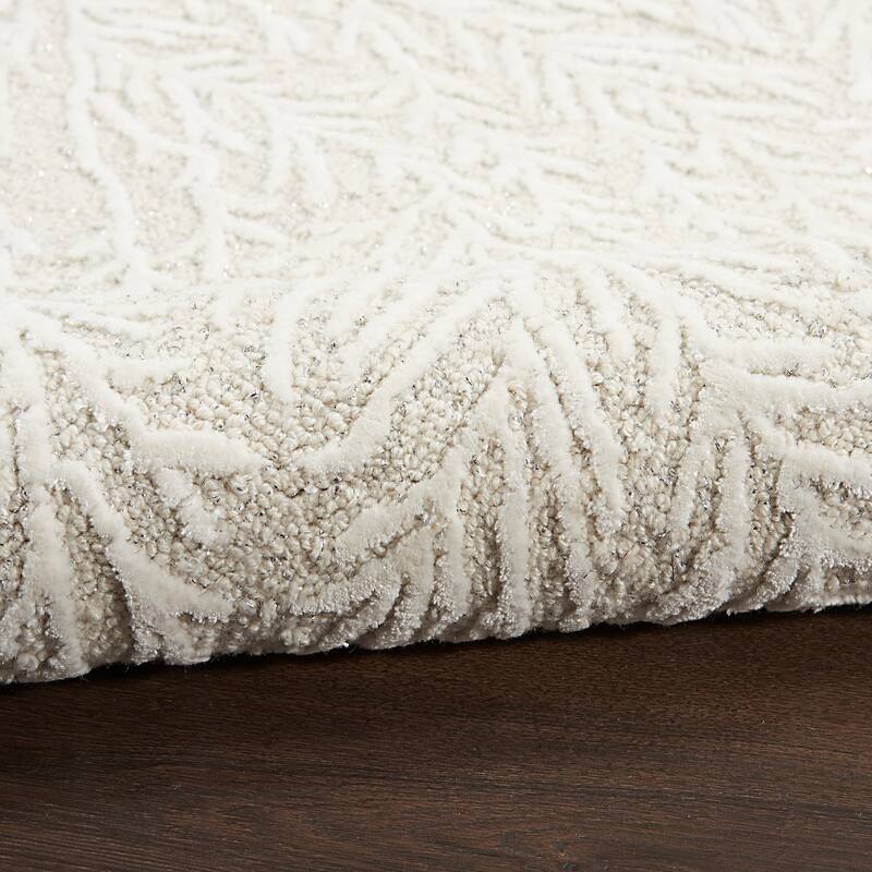 Michael Amini Star Contemporary Textured Botanical Abstract Glam Area Rug