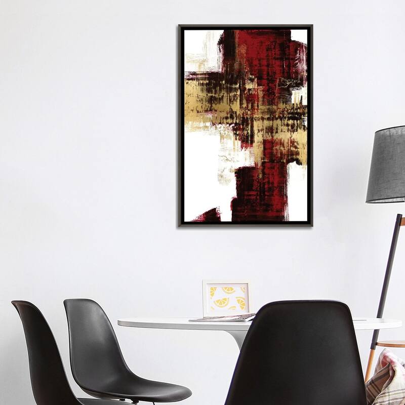 iCanvas "Kinetic Gold on Red I" by Alex Wise Framed