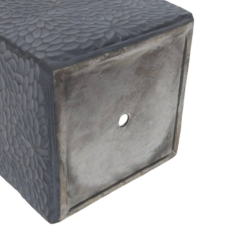 Large Planter, 16.9"+14.37"+11.6" +9.25"Dia Square Magnesium Oxide Planter Set of 4, Flower Pots with Drainage Holes