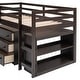 preview thumbnail 12 of 35, Low Loft Bed with Cabinet ,Shelves and Rolling Portable Desk