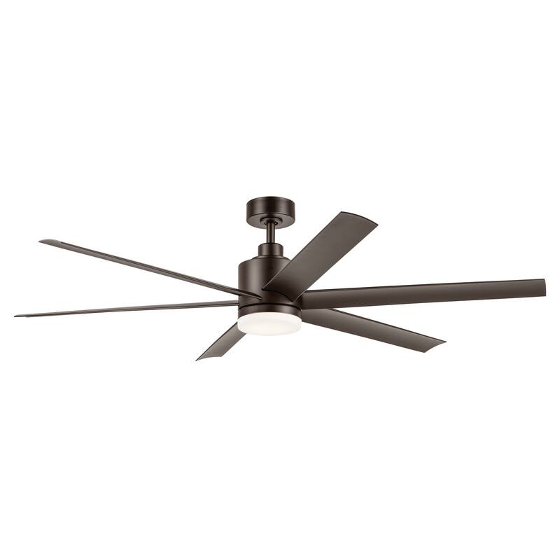 Kichler Lighting Loa 65 Inch Ceiling Fan with Satin Etch Glass in Satin Natural Bronze with Satin Natural Bronze Blades