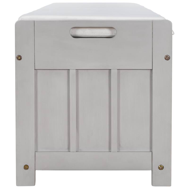 3 Shutter-shaped Doors Storage Benches with Removable Cushion