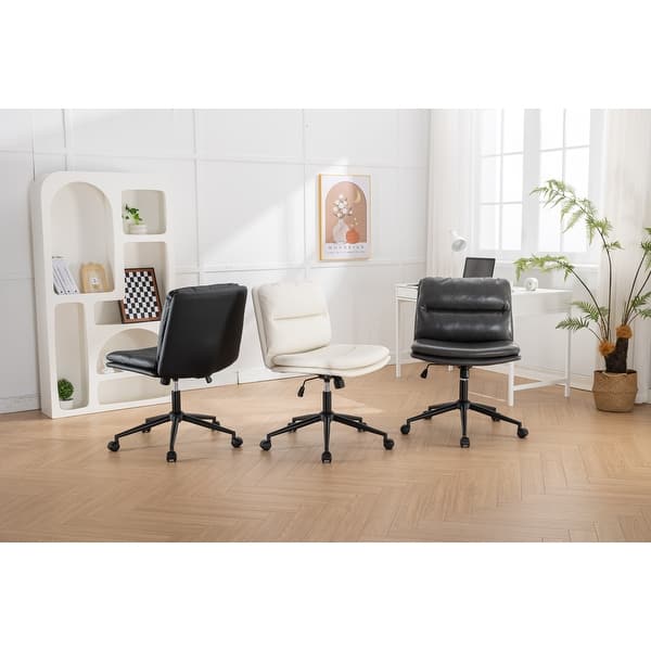 slide 2 of 45, Roundhill Bizerte Adjustable Swivel Criss Cross Chair, Wide Seat Office Chair Vanity Chair