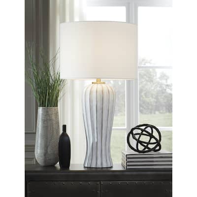 Signature Design by Ashley Lanwell Gray Table Lamp - 18" W x 18" D x 33" H