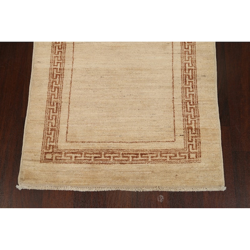 Bordered Gabbeh Kashkoli Oriental Wool Runner Rug Hand-knotted Carpet - 2'8" x 9'2"