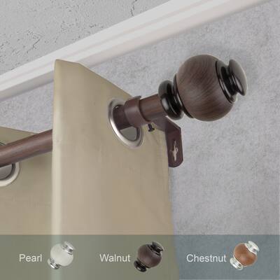 Faux Wood Curtain Rod - Abbie 1 - Elegant Drapery Rod for Living Room & Bedroom - 84