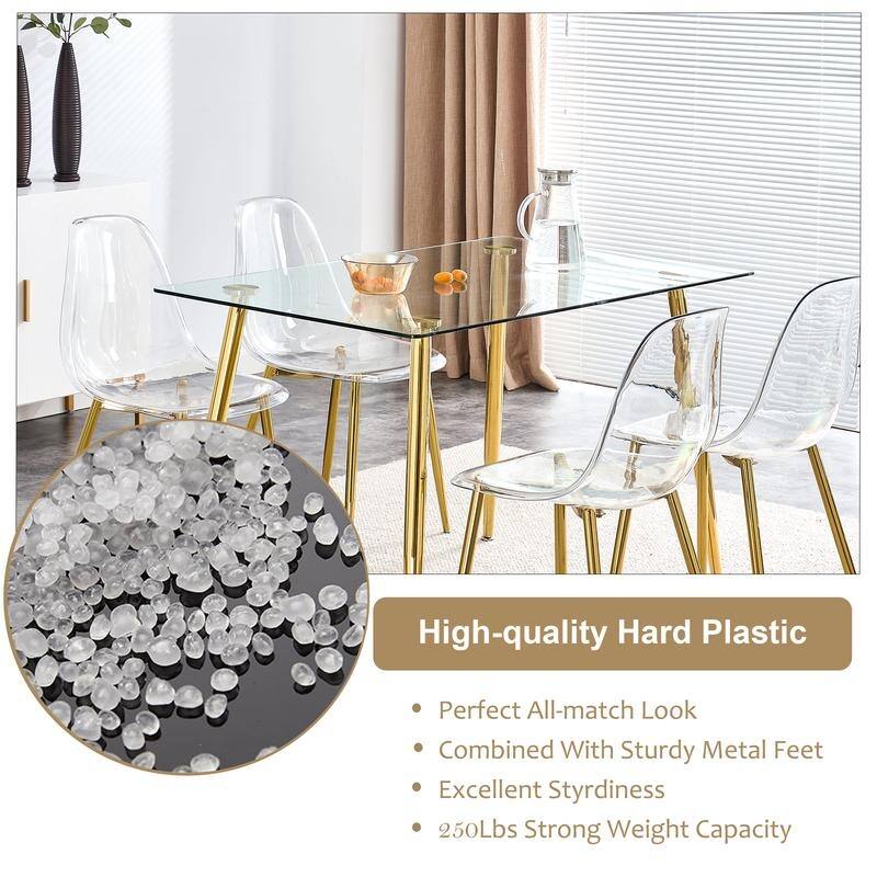Modern Simple Transparent Dining Chair Set of 4