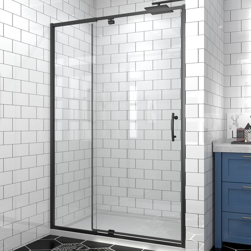 Modland 42''/48''/54''/60''W x 71''H Frameless Pivot Swing Shower Door Enclosure with 1/4" SGCC Tempered Glass Door