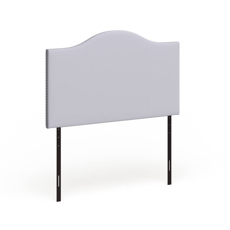 Grey Curl Nailhead Upholstered Headboard
