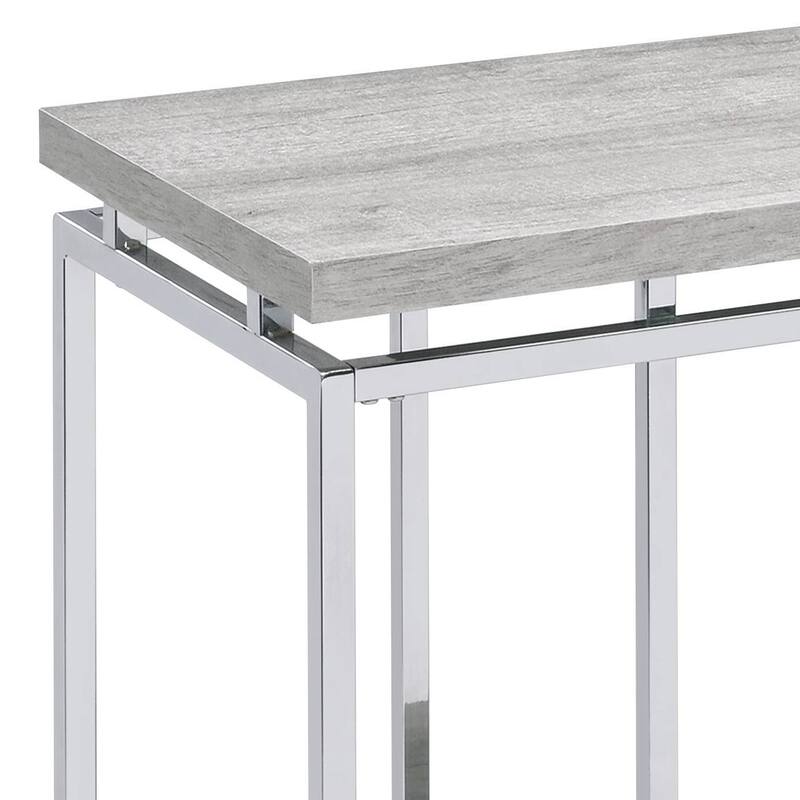 Anmytek Light Gray Console Table with Metal Frame Modern Entryway and Living Room Storage Shelf