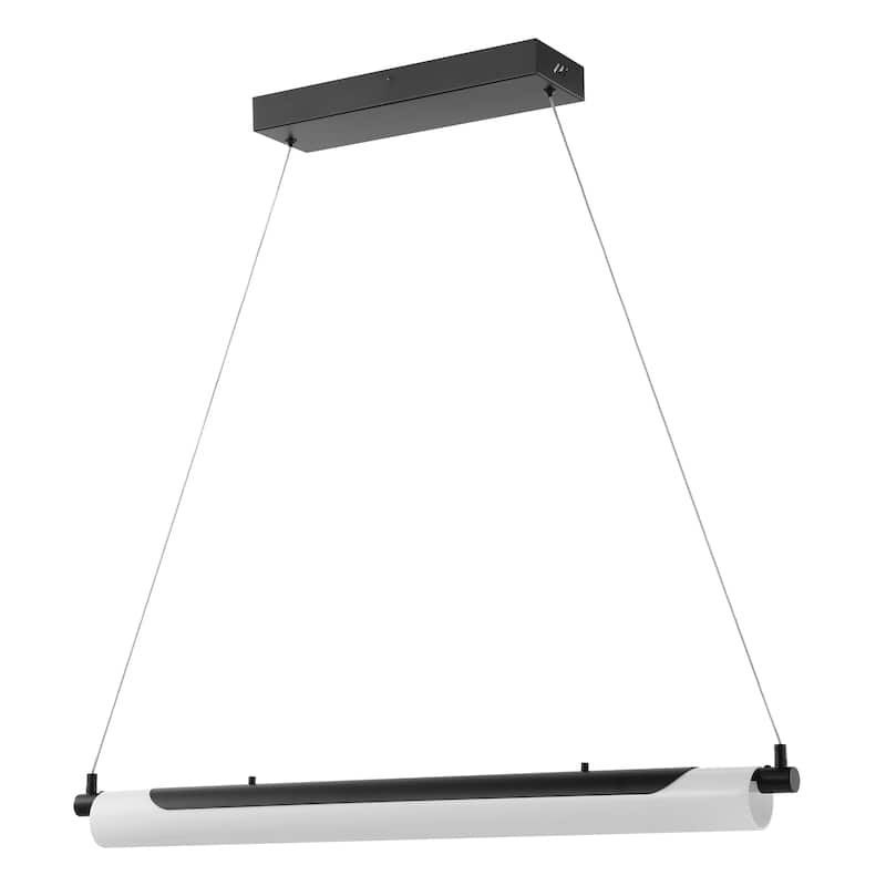 SAFAVIEH Lighting Gertraut 34" Modern & Contemporary Pendant - 34" W x 4" D x 76" H - Black - 34Wx4Dx76H