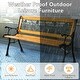 preview thumbnail 2 of 7, 49.5" Cast Iron Rose Flower Pattern Terrace Park Garden Porch Bench