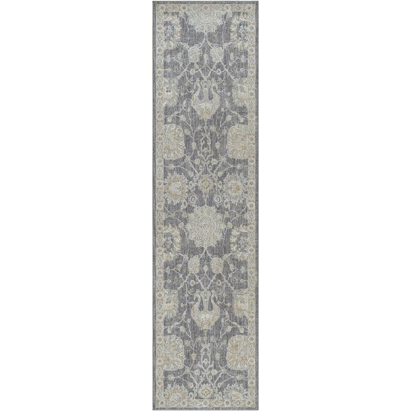 Livabliss Avant Garde Updated Traditional Medallion Area Rug - Charcoal - 2' 7" x 10'