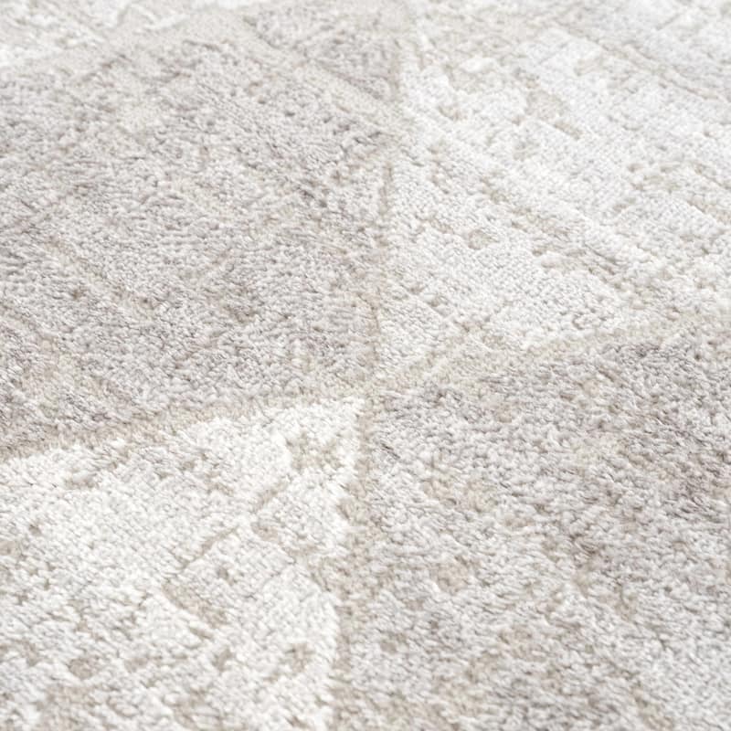 Hauteloom Calum Living Room, Bedroom Area Rug - Farmhouse - High Pile - Pink,Gray - 7'9" x 9'6"