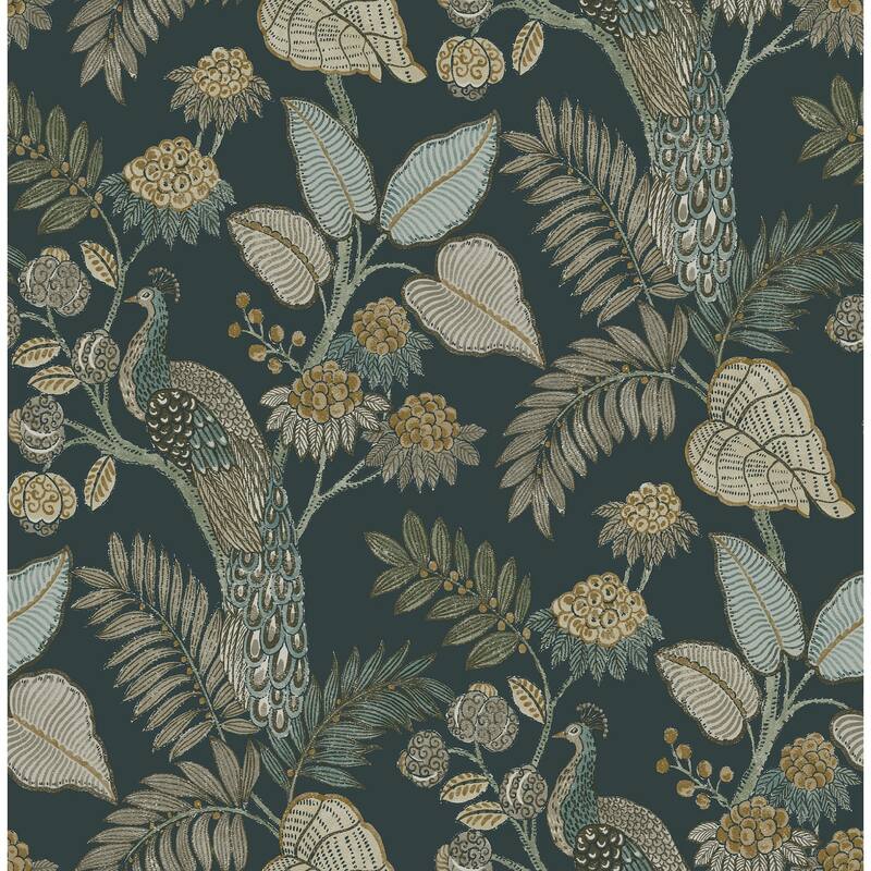Chris Loves Julia x A-Street Prints Geneva Sea Green Peacock Paradise Wallpaper