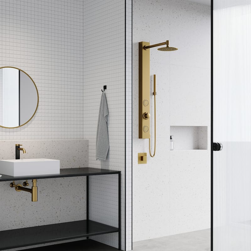 VIGO Gardenia 39" H x 4" W 2-Jet Shower Panel with Round Shower Head