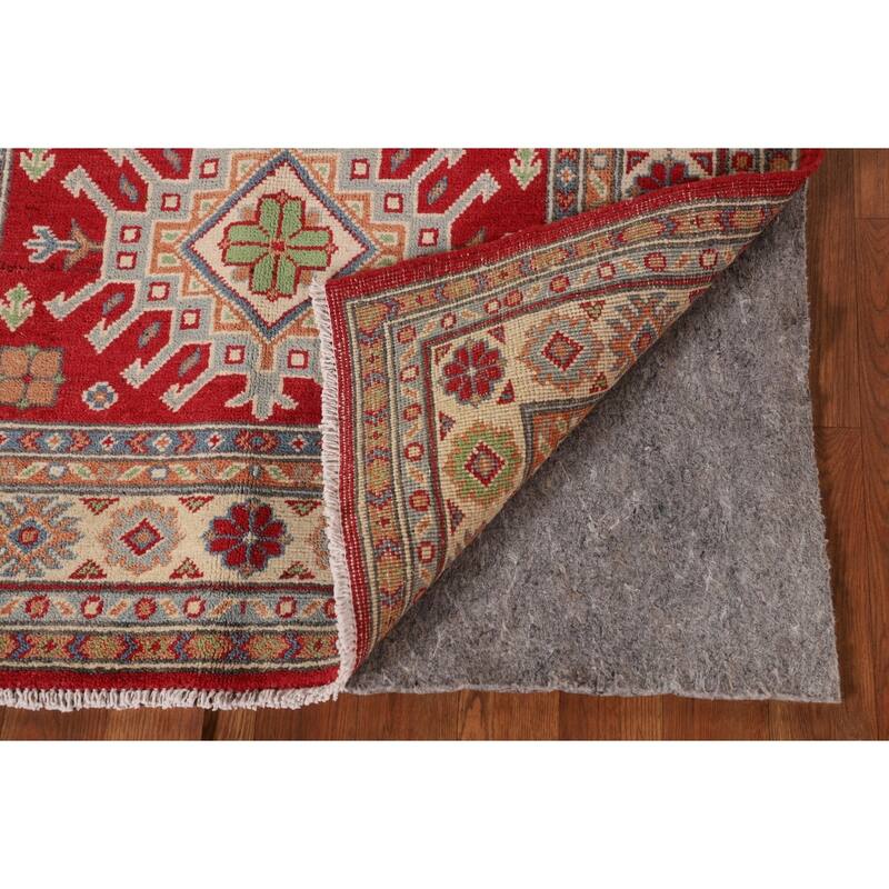 Red Kazak Oriental Accent Rug Handmade Geometric Wool Carpet - 3'3"x 5'0"