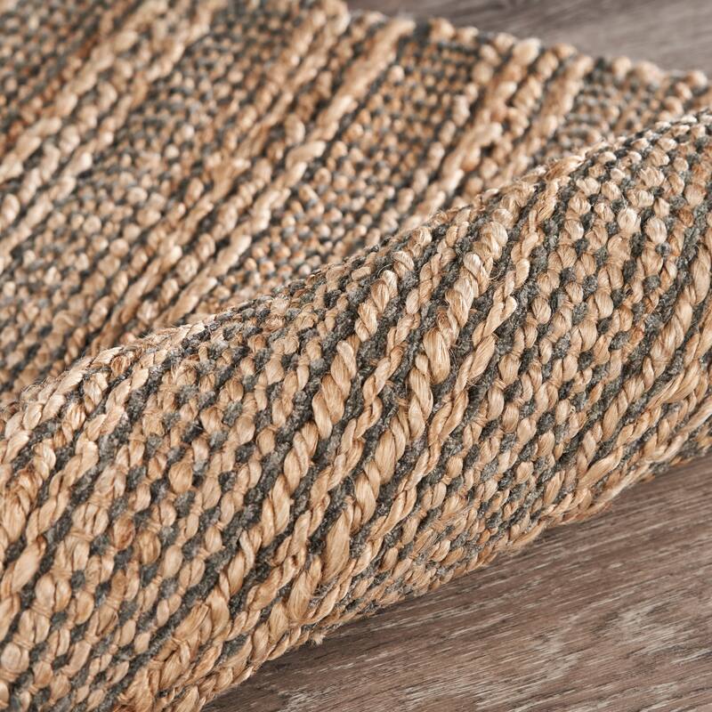 Sevita Interwoven Gray Organic Jute Reversible Accent Rug - 2'0" x 3'0"