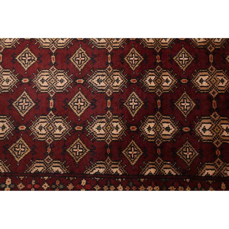ECARPETGALLERY Hand-knotted Teimani Dark Red Wool Rug - 3'8 x 5'11