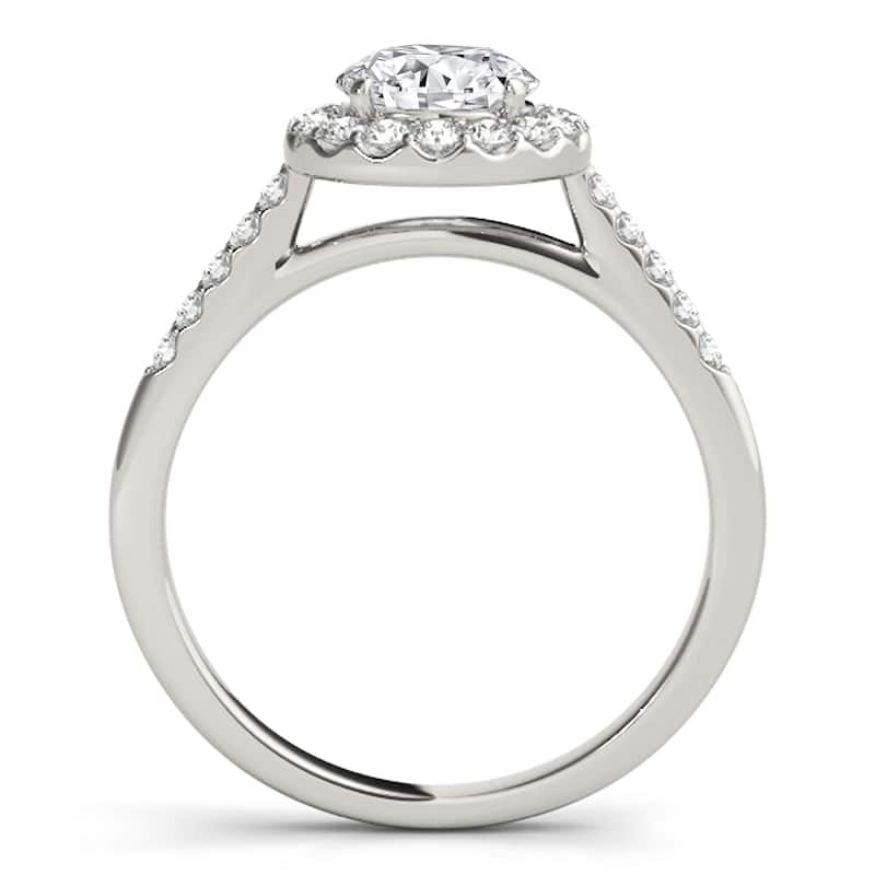 Auriya 14k-White Gold Lab Grown Round Diamond Halo Engagement Ring 0.50 to 5.00 ct. tw. (F-G VS)